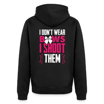 Funny Archery Archer Girl - Unisex Premium Organic Zip Hoodie - black - Back - Nico (187cm)