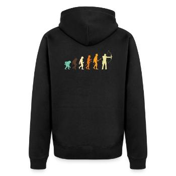 Evolution Archery Archer Gift - Unisex Premium Organic Zip Hoodie - black - Back - Nico (187cm)