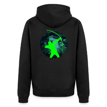 Funny Archery Archer Gift - Unisex Premium Organic Zip Hoodie - black - Back - Nico (187cm)