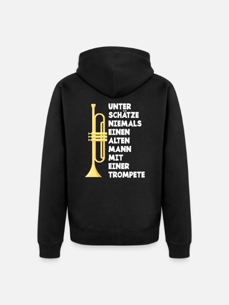 Trompete Trompeter Trompeten Spieler - Unisex Premium Bio Zip Hoodie - Schwarz