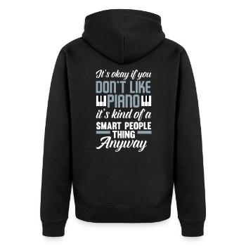 Lustiges Klavierspieler Klavier Piano Pianist - Unisex Premium Bio Zip Hoodie - Schwarz - Hinten - Nico (187cm)