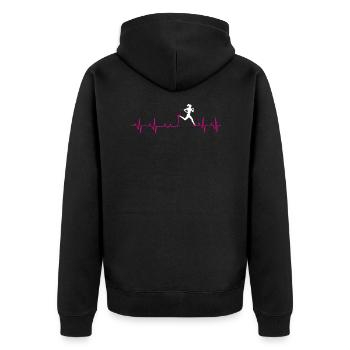 Fun Running Runner Run Gift - Unisex Premium Organic Zip Hoodie - black - Back - Nico (187cm)