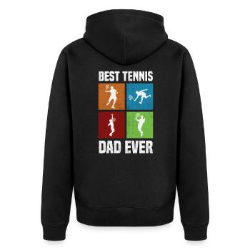 Meilleur Tennis Papa Tennis Papa Fête des Pères - Veste à capuche bio Premium Unisexe - noir - Dos - Nico (187cm)