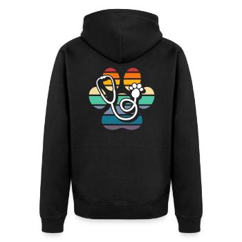 Drôle de vétérinaire vétérinaire Vétérinaire Cadeau - Veste à capuche bio Premium Unisexe - noir - Dos - Nico (187cm)