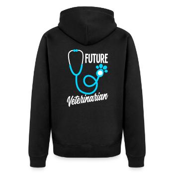 Drôle de vétérinaire vétérinaire Vétérinaire Cadeau - Veste à capuche bio Premium Unisexe - noir - Dos - Nico (187cm)