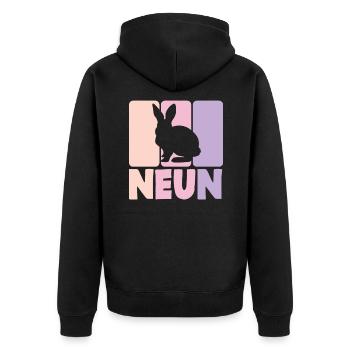 9. Geburtstag Mädchen 9 Jahre Kaninchen Hase - Unisex Premium Bio Zip Hoodie - Schwarz - Hinten - Nico (187cm)