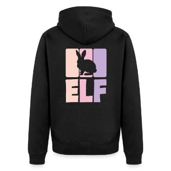 11. Geburtstag Mädchen 11 Jahre Kaninchen Hase - Unisex Premium Bio Zip Hoodie - Schwarz - Hinten - Nico (187cm)