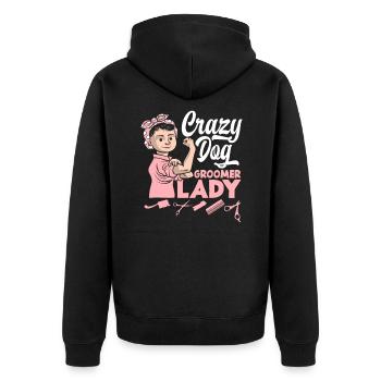 Dog Groomer Dog Groomer Dog Salon Dog Groomer - Unisex Premium Organic Zip Hoodie - black - Back - Nico (187cm)