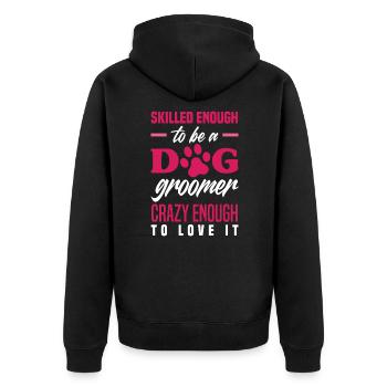 Dog Groomer Dog Groomer Dog Salon Dog Groomer - Unisex Premium Organic Zip Hoodie - black - Back - Nico (187cm)