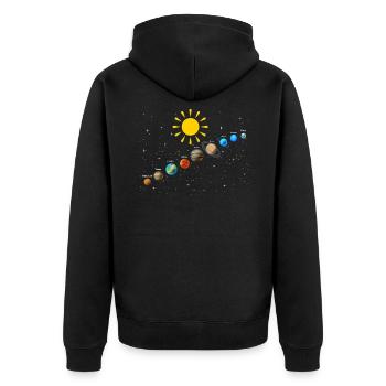 Astronomy Solar System Planet Astronaut - Unisex Premium Organic Zip Hoodie - black - Back - Nico (187cm)