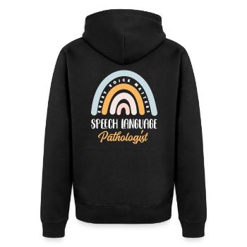 Speech therapist Speech therapy teacher Speech therapist - Unisex Premium Organic Zip Hoodie - black - Back - Nico (187cm)