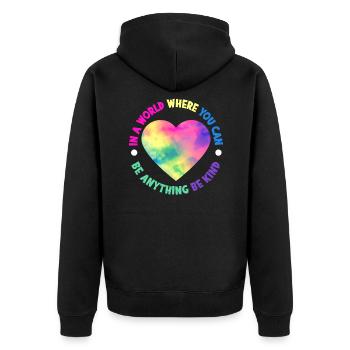 Convivialité Inclusion Diversité Anti-intimidation - Veste à capuche bio Premium Unisexe - noir - Dos - Nico (187cm)