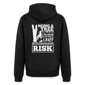 Baumpfleger Baumkletterer Baumpflege - Unisex Premium Bio Zip Hoodie - Schwarz - Hinten - Nico (187cm)