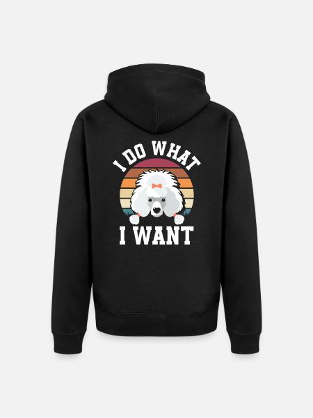 Poodle - Unisex Premium Organic Zip Hoodie - black