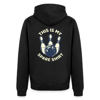 Bowling Lustiges Bowling Bowler Geschenk - Unisex Premium Bio Zip Hoodie - Schwarz - Hinten - Nico (187cm)
