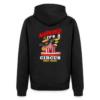 Circus Birthday Party - Unisex Premium Organic Zip Hoodie - black - Back - Nico (187cm)