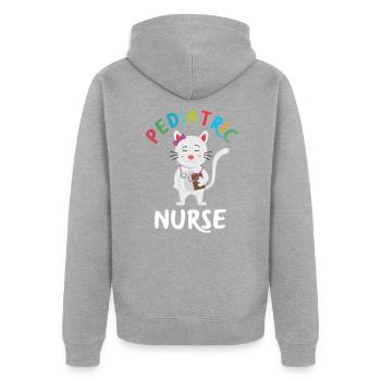 Kinderkrankenschwester Kinderkrankenpflegerin - Unisex Premium Bio Zip Hoodie - Grau meliert - Hinten - Nico (187cm)