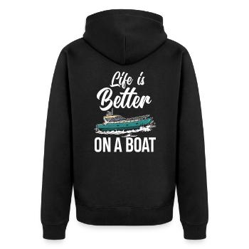 Équipage de bateau Capitaine Bateau à moteur Yacht Bateau - Veste à capuche bio Premium Unisexe - noir - Dos - Nico (187cm)