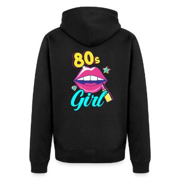Tenue de fête des années 80 Costume de fête des années 80 - Veste à capuche bio Premium Unisexe - noir - Dos - Nico (187cm)