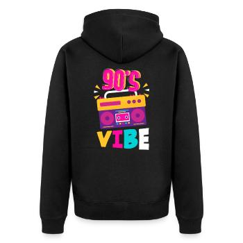 Tenue de fête des années 90 Costume de fête des années 90 - Veste à capuche bio Premium Unisexe - noir - Dos - Nico (187cm)