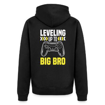 Je vais être un grand frère gamer gaming - Veste à capuche bio Premium Unisexe - noir - Dos - Nico (187cm)