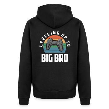 Je vais être un grand frère gamer gaming - Veste à capuche bio Premium Unisexe - noir - Dos - Nico (187cm)