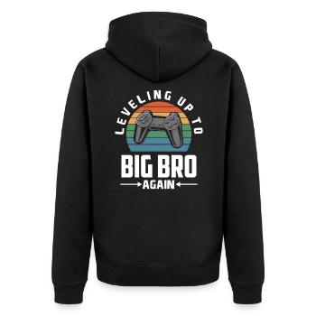 Ich Werde Wieder Großer Bruder Gamer Gaming - Unisex Premium Bio Zip Hoodie - Schwarz - Hinten - Nico (187cm)