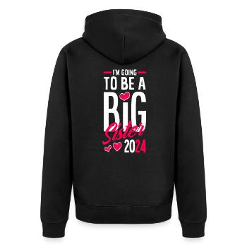 Je serai une grande sœur en 2024 - Veste à capuche bio Premium Unisexe - noir - Dos - Nico (187cm)