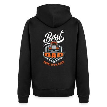 Truck Driver Truck Driver Driver Papa - Unisex Premium Organic Zip Hoodie - black - Back - Nico (187cm)