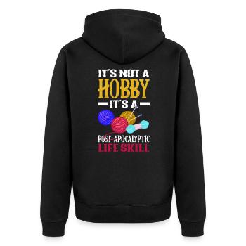 Knitting Knitting Needle Knitting Needle Knitting - Unisex Premium Organic Zip Hoodie - black - Back - Nico (187cm)