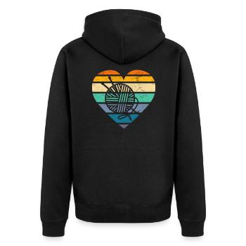 Retro Knitting Knitting Needle Knitting Needle Knitting - Unisex Premium Organic Zip Hoodie - black - Back - Nico (187cm)