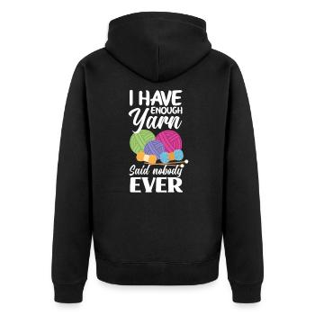 Knitting Knitting Needle Knitting Needle Knitting - Unisex Premium Organic Zip Hoodie - black - Back - Nico (187cm)