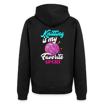 Knitting Knitting Needle Knitting Needle Knitting - Unisex Premium Organic Zip Hoodie - black - Back - Nico (187cm)