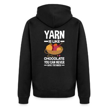 Yarn Knitting Knitting Needles Knitting Needle Knitting - Unisex Premium Organic Zip Hoodie - black - Back - Nico (187cm)