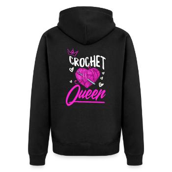Crochet Crochet Hook Crochet Hooks Crochet Hooker - Unisex Premium Organic Zip Hoodie - black - Back - Nico (187cm)