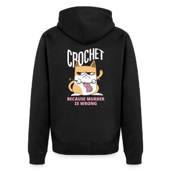 Crochet Crochet Hook Crochet Hooks Crochet Hooker - Unisex Premium Organic Zip Hoodie - black - Back - Nico (187cm)