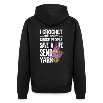 Crochet Crochet Hook Crochet Hooks Crochet Hooker - Unisex Premium Organic Zip Hoodie - black - Back - Nico (187cm)
