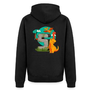 5ème anniversaire 5 ans Dino Dinosaur Fan - Veste à capuche bio Premium Unisexe - noir - Dos - Nico (187cm)