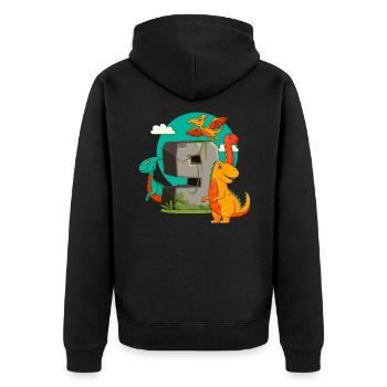 9ème anniversaire 9 ans Dino Dinosaur Fan - Veste à capuche bio Premium Unisexe - noir - Dos - Nico (187cm)