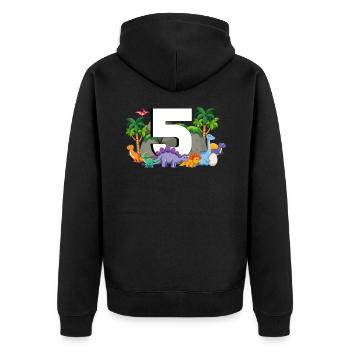 5ème anniversaire 5 ans Dino Dinosaur Fan - Veste à capuche bio Premium Unisexe - noir - Dos - Nico (187cm)