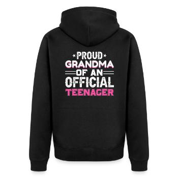 13e anniversaire Teen Girl Grandma - Veste à capuche bio Premium Unisexe - noir - Dos - Nico (187cm)