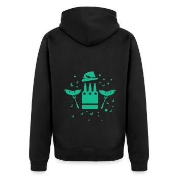 Bretzel - Chapiteau - Tente à bière - Fête - Festival folklorique - Veste à capuche bio Premium Unisexe - noir - Dos - Nico (187cm)