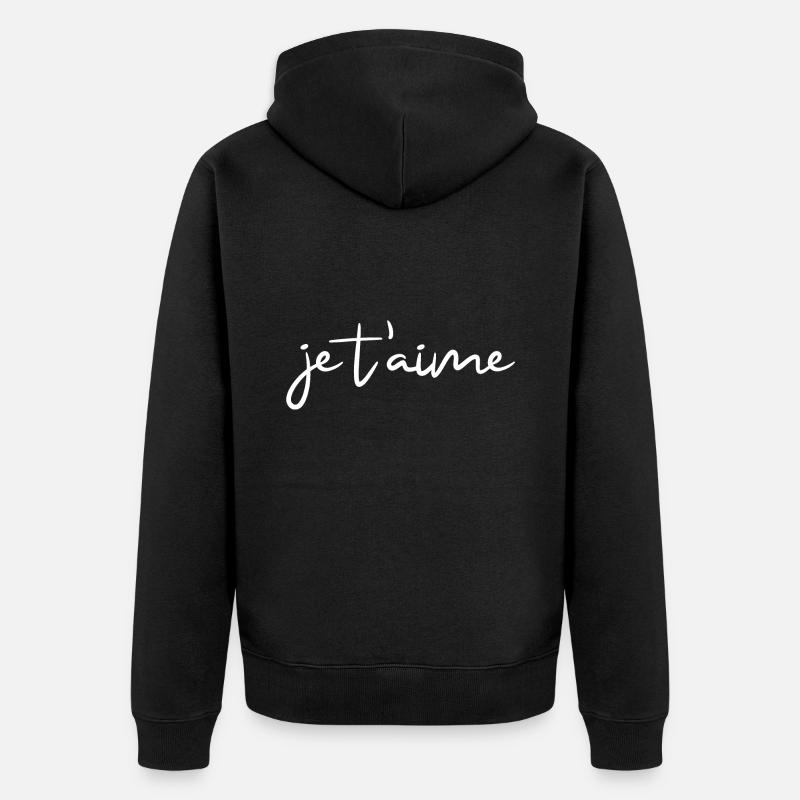 Je t’aime - Veste à capuche bio Premium Unisexe - noir