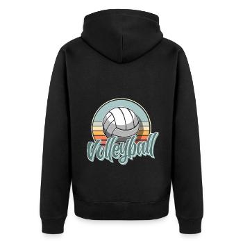 Volleyball - Unisex Premium Organic Zip Hoodie - black - Back - Nico (187cm)
