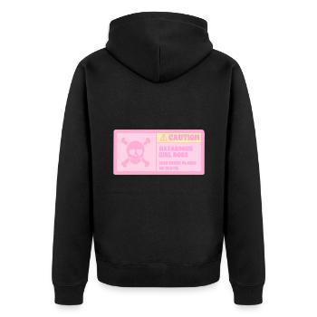 ATTENTION DANGEREUSE FEMME CHEF - Veste à capuche bio Premium Unisexe - noir - Dos - Nico (187cm)