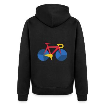 Rennrad Kunst Fahrrad Abstrakt - Unisex Premium Bio Zip Hoodie - Schwarz - Hinten - Nico (187cm)