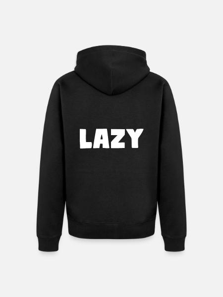 Lazy - Unisex Premium Organic Zip Hoodie - black