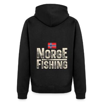 Norvège Pêche à la ligne Pêche - Veste à capuche bio Premium Unisexe - noir - Dos - Nico (187cm)
