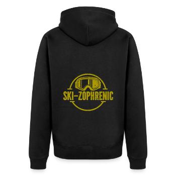 Skiing Snowboard Mountains Holiday Snow Freestyle - Unisex Premium Organic Zip Hoodie - black - Back - Nico (187cm)
