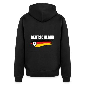 Germany Fan Ball - Unisex Premium Organic Zip Hoodie - black - Back - Nico (187cm)